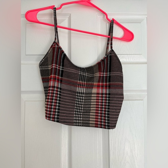 Plaid Women's Crop Halter Top size Medium - Picture 5 of 9